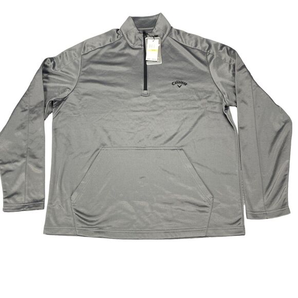 Callaway Golf Sweatshirt Mens Medium Gray OptiDry Mock Neck UPF 50+ Quarter Zip - Picture 11 of 15